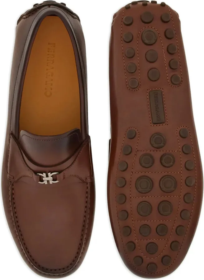 Gancini leather loafers - Image 4