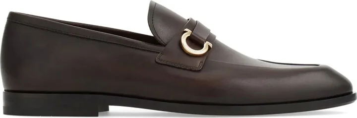 Gancini leather loafers