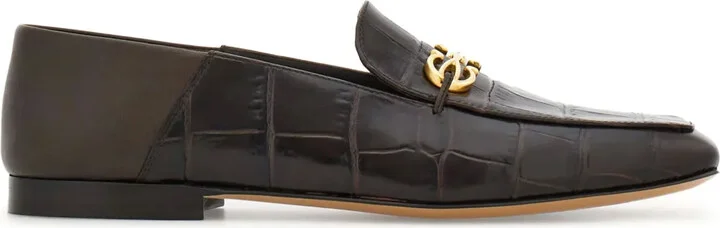 Gancini leather loafers