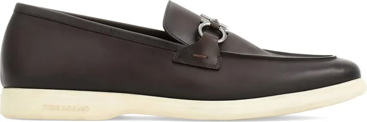 Gancini leather loafers