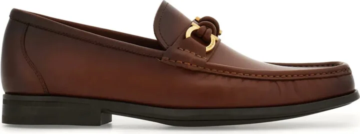 Gancini leather loafers