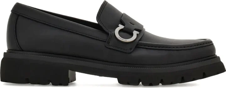 Gancini leather loafers