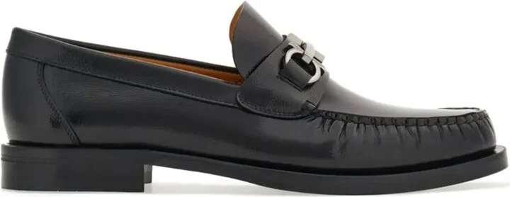 Gancini leather loafers