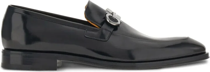 Gancini leather loafers