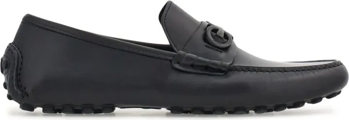 Gancini leather loafers