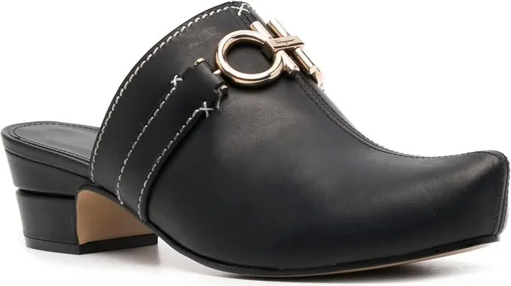 Gancini leather mules - Image 2
