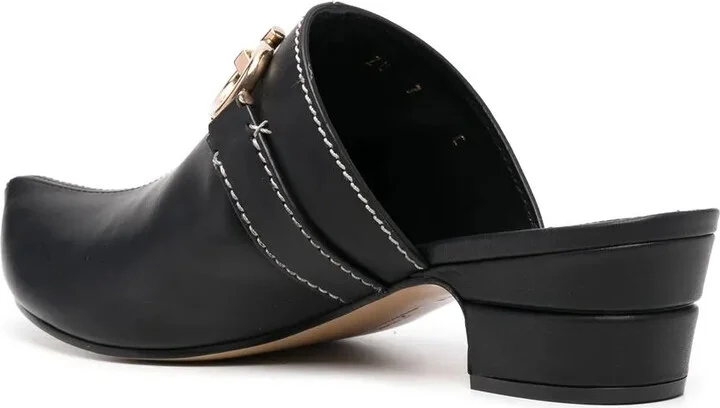Gancini leather mules - Image 3