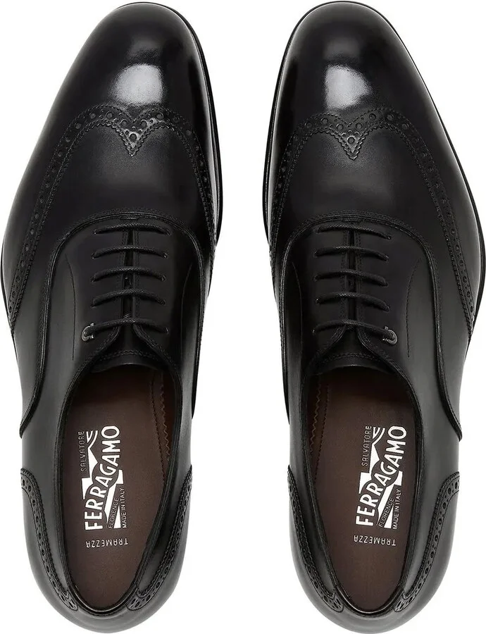 Gancini leather Oxford shoes - Image 4