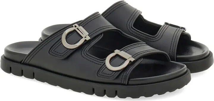 Gancini leather sandals - Image 2