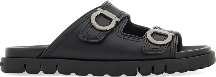 Gancini leather sandals