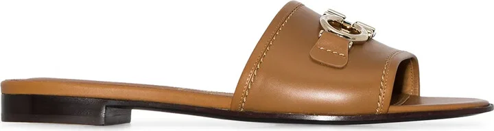 Gancini leather sandals