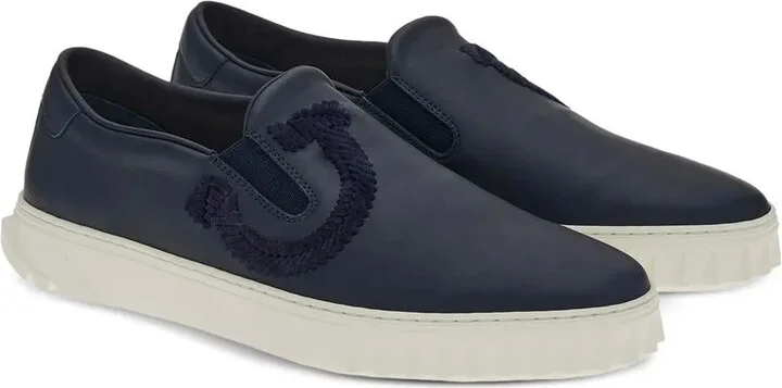 Gancini leather slip-on sneakers - Image 2