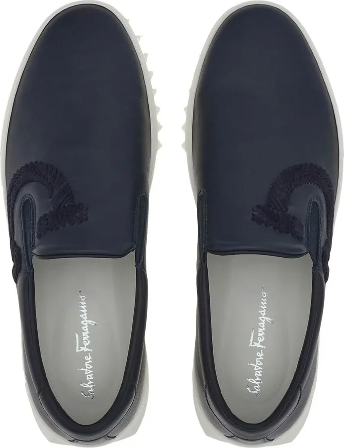 Gancini leather slip-on sneakers - Image 4