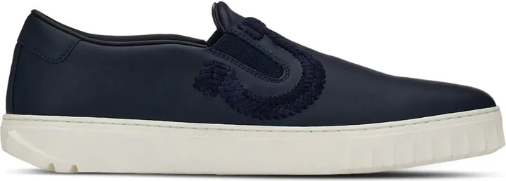 Gancini leather slip-on sneakers