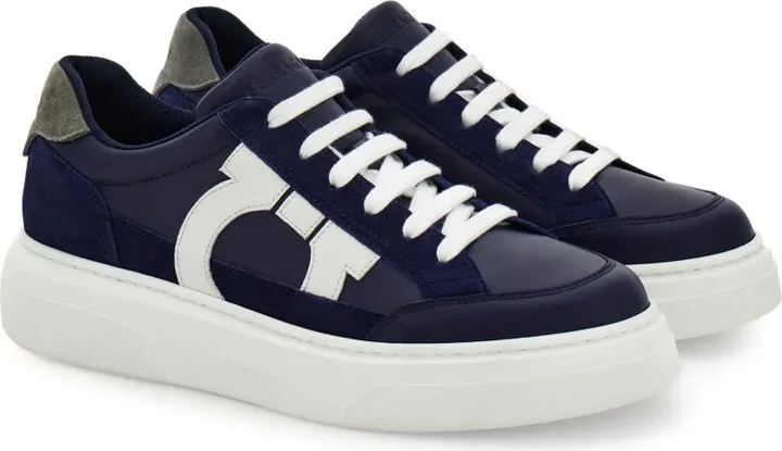 Gancini leather sneakers - Image 2