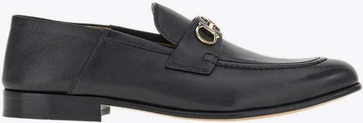 Gancini Logo Buckle Leather Mules