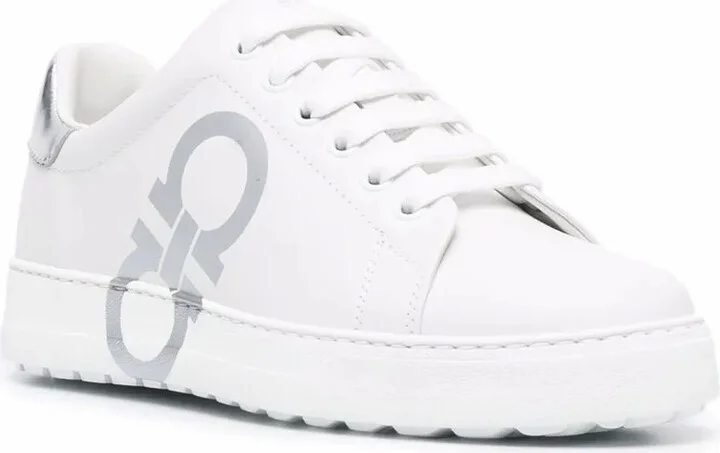 Gancini logo-print low-top sneakers - Image 2