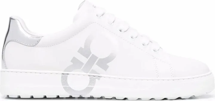 Gancini logo-print low-top sneakers