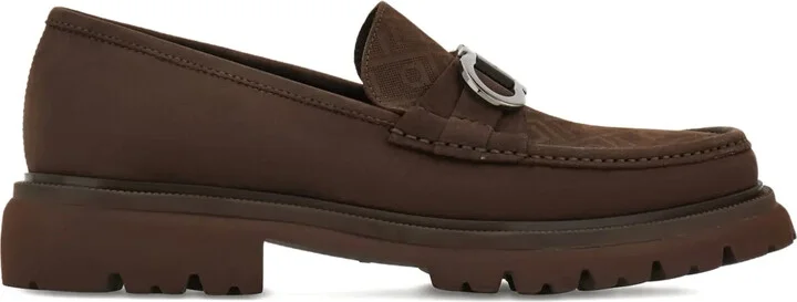 Gancini monogram loafers
