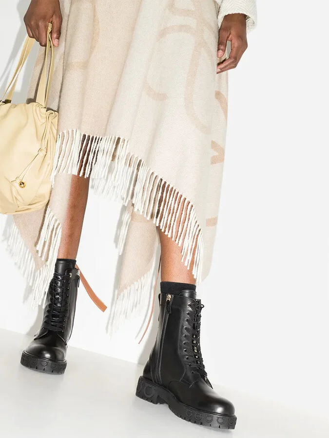 Gancini-motif combat boots - Image 3