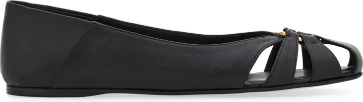 Gancini ornament flat ballerina shoes