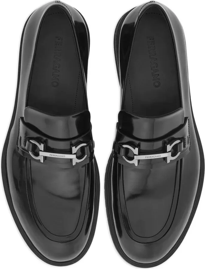 Gancini-ornament leather loafers - Image 4