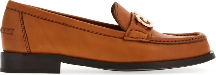 Gancini-ornament leather mocassins