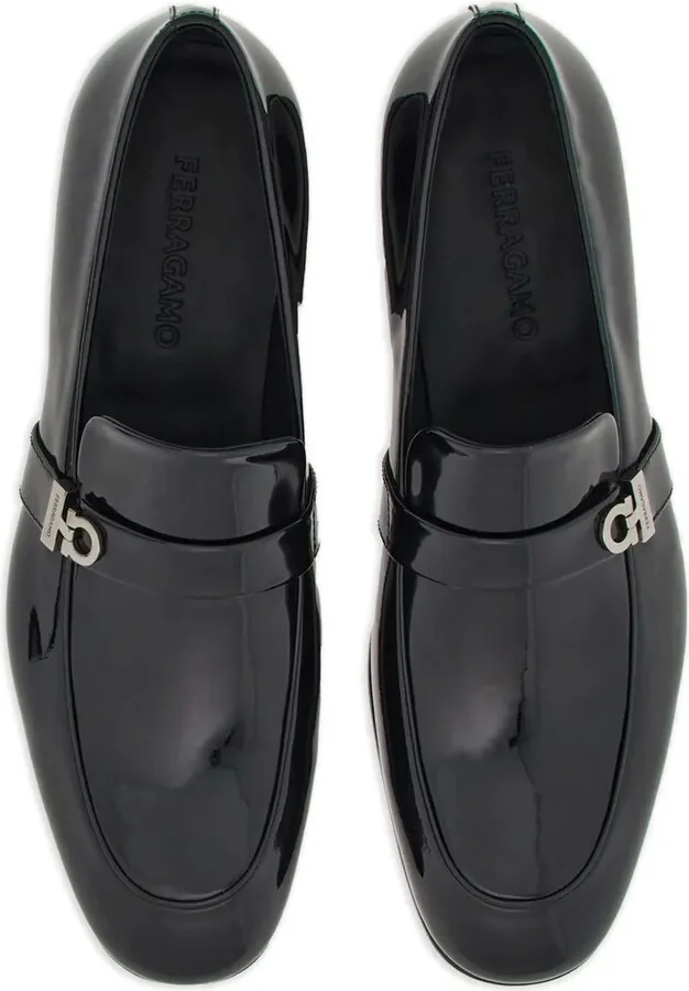 Gancini patent-leather loafers - Image 4