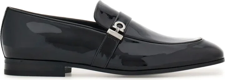 Gancini patent-leather loafers