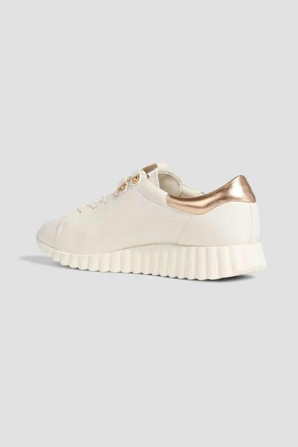 Gancini perforated leather sneakers - Image 3