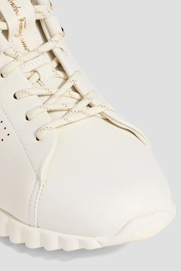 Gancini perforated leather sneakers - Image 4