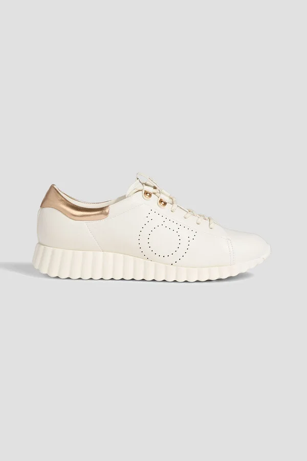 Gancini perforated leather sneakers
