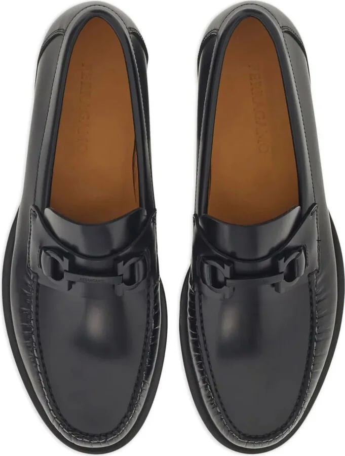 Gancini plaque 35mm leather loafers - Image 4