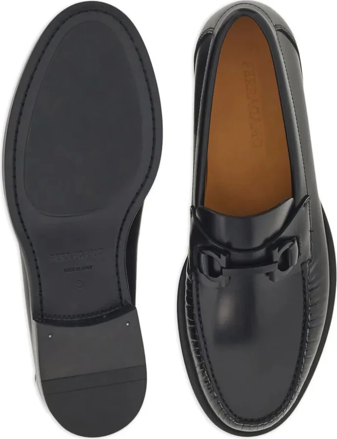 Gancini plaque 35mm leather loafers - Image 5