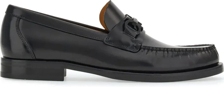 Gancini plaque 35mm leather loafers