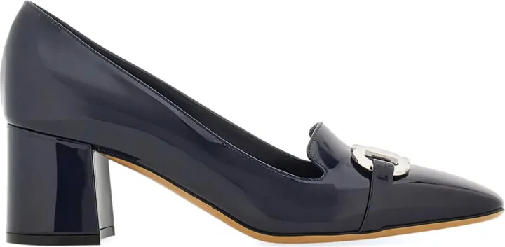 Gancini-plaque 60mm leather pumps