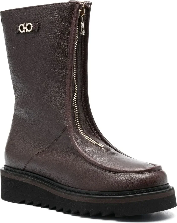 Gancini-plaque ankle boots - Image 2