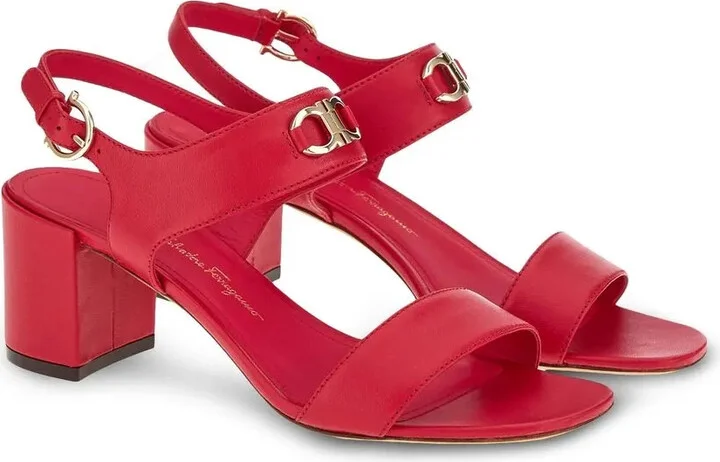 Gancini-plaque block-heel sandals - Image 2