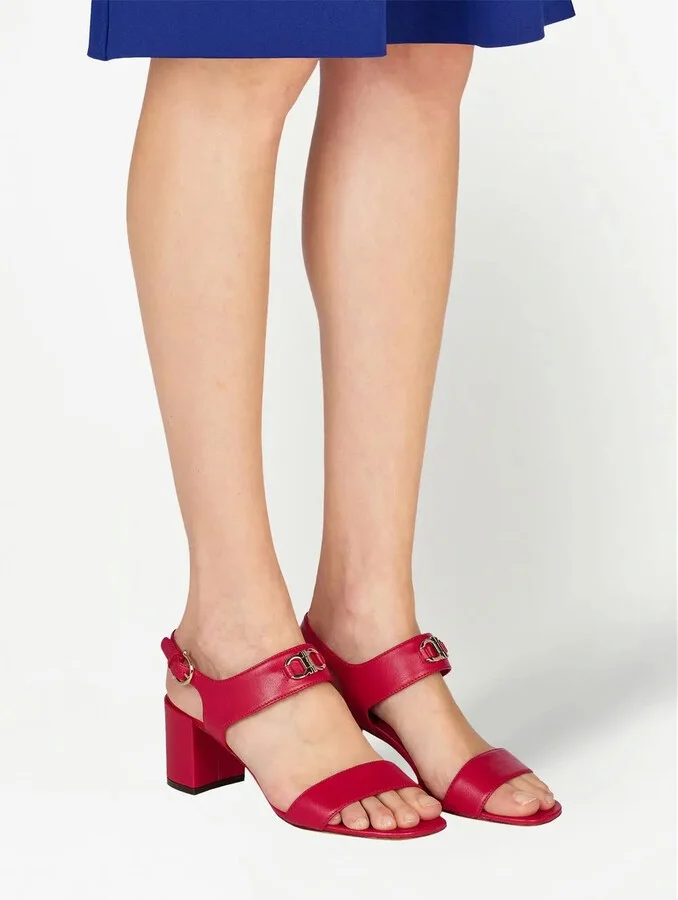 Gancini-plaque block-heel sandals - Image 4