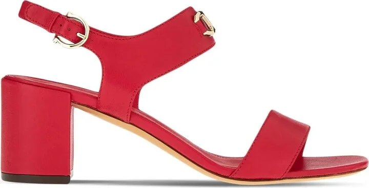 Gancini-plaque block-heel sandals