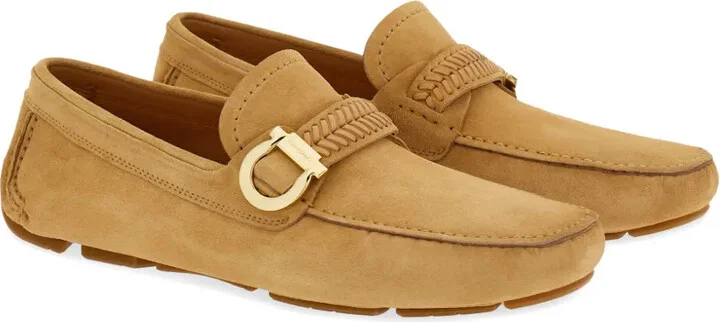 Gancini-plaque leather driver shoes - Image 2