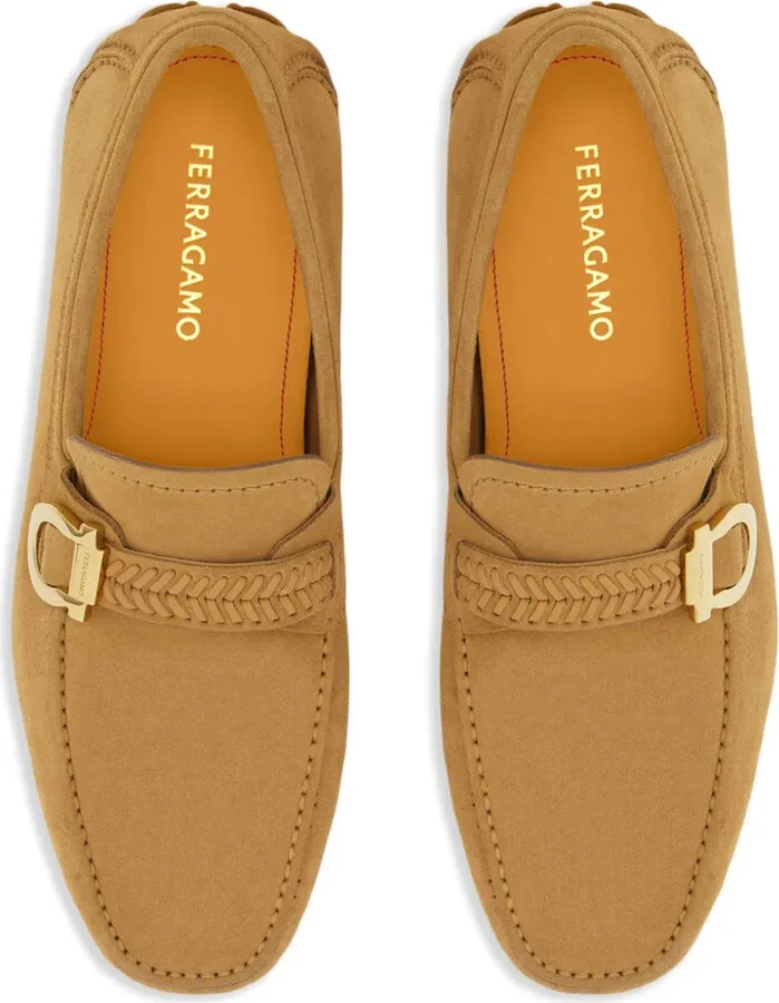 Gancini-plaque leather driver shoes - Image 4