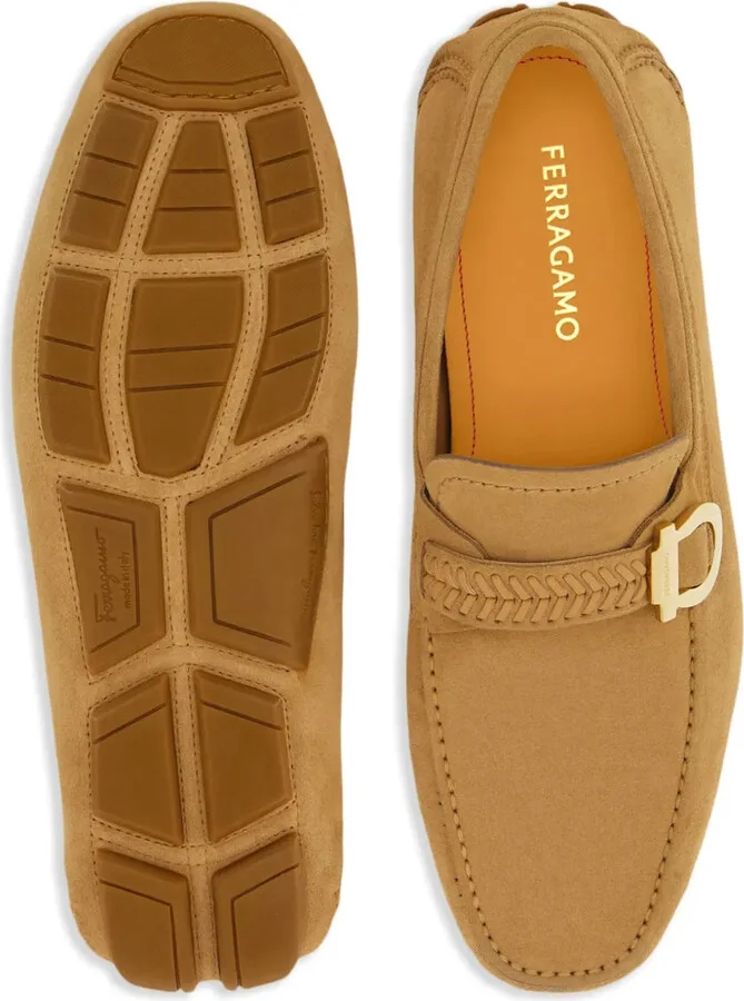 Gancini-plaque leather driver shoes - Image 5