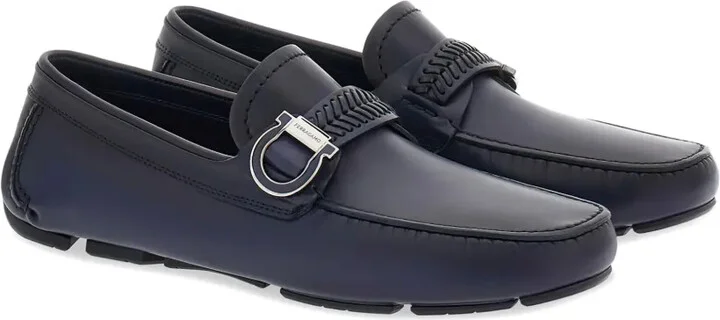 Gancini-plaque leather driver shoes - Image 2
