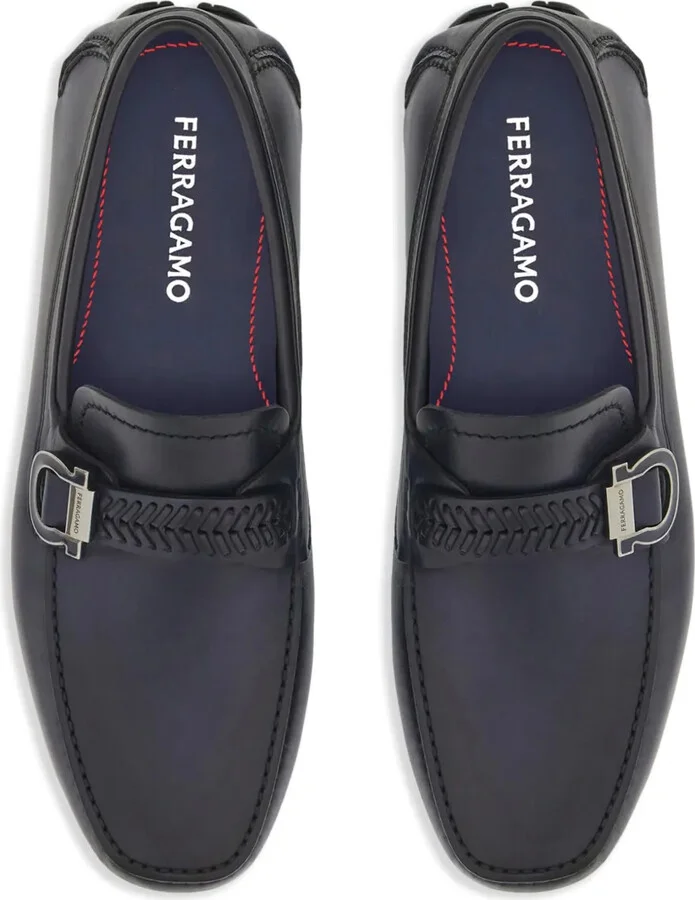 Gancini-plaque leather driver shoes - Image 4