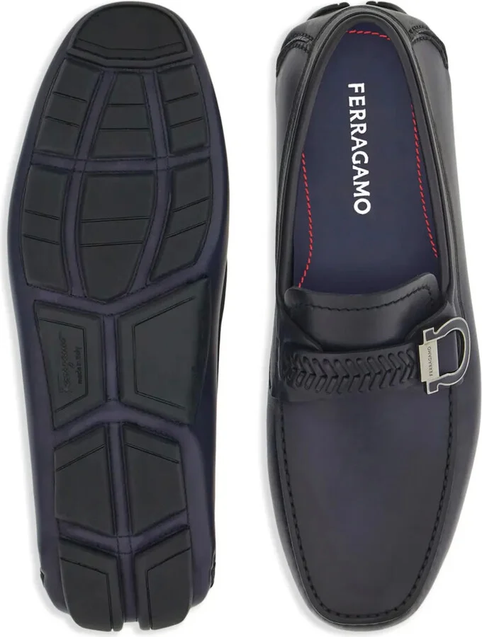 Gancini-plaque leather driver shoes - Image 5