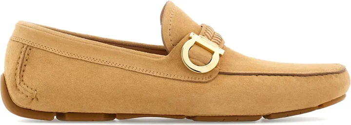 Gancini-plaque leather driver shoes