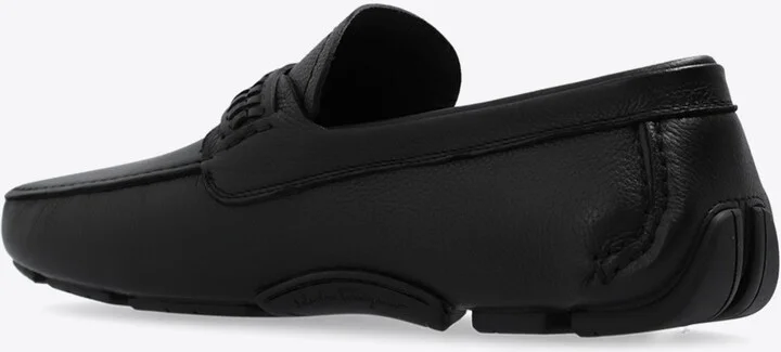 Gancini Plaque Leather Driving Loafers - Image 2