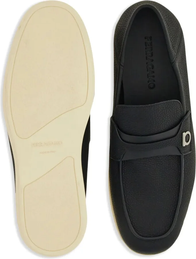Gancini-plaque leather loafers - Image 5