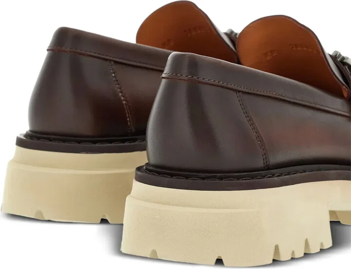 Gancini-plaque leather loafers - Image 3